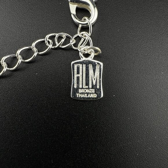 Robert Lee Morris RLM Necklace Modernist White Bronze Oval Pendant Bold QVC - Picture 8 of 11